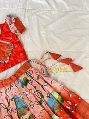 Orange Pichwai Indian Traditional Girls Lehenga-VS1799