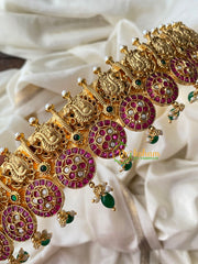 Exquisite Premium AD Stone Coin Style Peacock Hipbelt-Green Bead -G4426