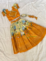 Yellow Pichwai Indian Traditional Girls Lehenga-VS1800
