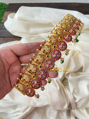 Exquisite Premium AD Stone Coin Style Peacock Hipbelt-Green Bead -G4426