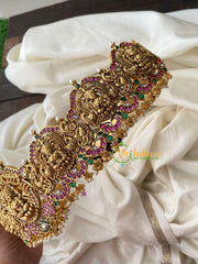 Premium AD Stone Lakshmi Temple Hipbelt-Gold Bead–G4428