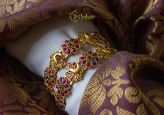 Peacock Kemp Matt Bangles - A pair-G609