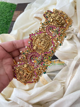 Premium AD Stone Lakshmi Temple Hipbelt–Green Bead-G4431