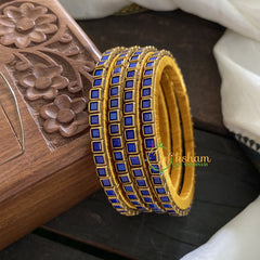 Single Line Kundan Bangle-Opaque- Blue-G3611