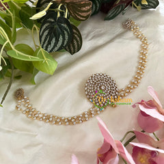 White Stone Jada Bun Billai with Maatil -Bridal Bun Jada Billai -G9774