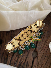 Exquisite Jadau Kundan High Neck Choker -Greenn Bead- J1240