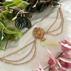 Temple Jada Bun Billai with Maatil -Bridal Bun Jhumka Jada Billai -G9753