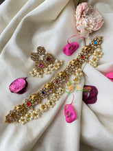 Navrathna High Neck Choker- Statement Neckpiece-Oval-G4576