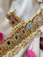 Navrathna High Neck Choker- Statement Neckpiece-Square 2-G4577