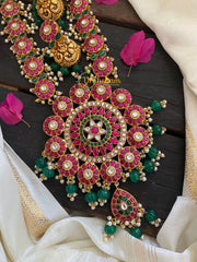 Precious Jadau Kundan haram with pendant-J186
