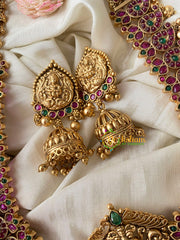 Premium Antique Temple Haram -AD Stone Layer Lakshmi haram-G4480