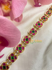 Precious Jadau Kundan Bridal Sheeshphool-Pink Green-J507
