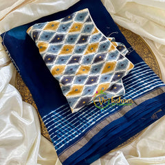 Blue Chanderi Handloom Saree -Diamond-VS1892
