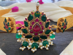 Precious Jadau Kundan Plain Hipbelt -Lotus -Adult's-J203