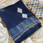 Blue Chanderi Handloom Saree -Diamond-VS1892