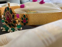 Precious Jadau Kundan Plain Hipbelt -Lotus -Adult's-J203