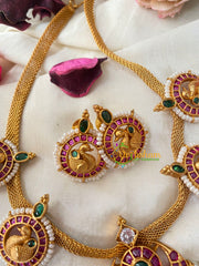 Premium AD Stone Hasli Choker-Green Bead-G4581