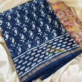 Blue Chanderi Handloom Saree -Paisley-VS1895