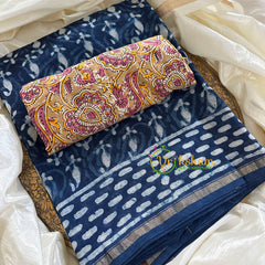 Blue Chanderi Handloom Saree -Paisley-VS1895