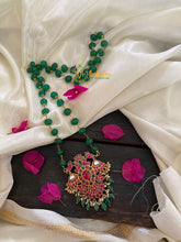 Exquisite Jadau Kundan Pendant Mala -Peacock-J183