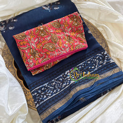 Blue Chanderi Handloom Saree -Paisley Art-VS1898