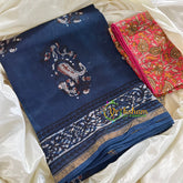 Blue Chanderi Handloom Saree -Paisley Art-VS1898