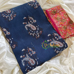 Blue Chanderi Handloom Saree -Paisley Art-VS1898