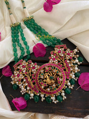 Green Bead Layered Royal Jadau Kundan -J196