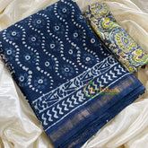 Blue Chanderi Handloom Saree -Waves-VS1899