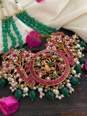 Green Bead Layered Royal Jadau Kundan -J196