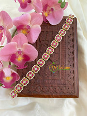 Precious Jadau Kundan Sheeshphool-White Pink-J516