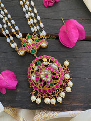 Precious Jadau Kundan Pendant Pearl Malai-J185