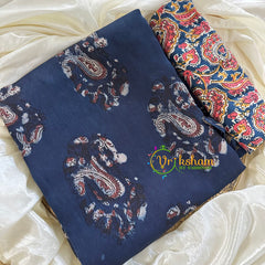 Blue Chanderi Handloom Saree -Paisley Art-VS1902