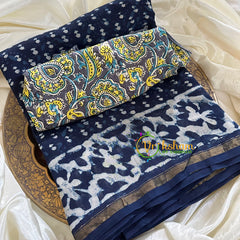 Blue Chanderi Handloom Saree -Clove-VS1890