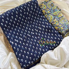 Blue Chanderi Handloom Saree -Clove-VS1890