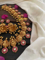 Exquisite Kundan Lakshmi Neckpiece-RED GREEN-J182