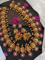 Exquisite Kundan Lakshmi Neckpiece-RED GREEN-J182