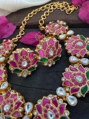 Precious Kundan Jadau Lotus Neckpiece-J179