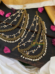 Green AD Stone 5 Layered maatil-Ear Chain-G5712