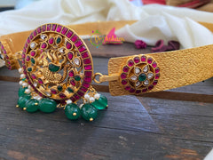 Precious Jadau Kundan Plain Hipbelt -Peacock-Adult's-J207