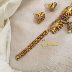 Premium AD Stone Choker Short Neckpiece-Elephants-G10673