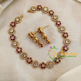 Premium Red White AD Stone Short Neckpiece-G10658