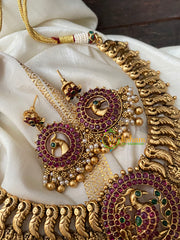 Premium Kemp Peacock Kaasumala Short Neckpiece -G4475