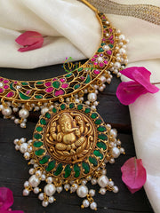 Precious Jadau Kundan Temple Choker-J218