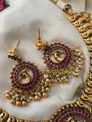 Premium Kemp Peacock Kaasumala Short Neckpiece -G4475