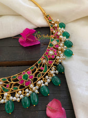 Kundan Jadau Hasli Choker -Green Bead -J217