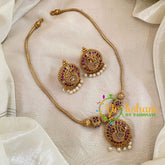 Addigai Gold Pendant Short Neckpiece-G10648