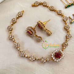 Premium Interchangeable AD Stone Choker Short Neckpiece-G10678