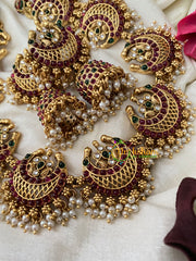 Antique AD Stone Chandbali Choker Short Neckpiece-G4471