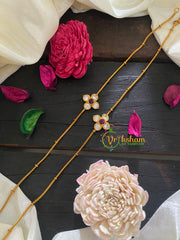 Premium Stone Pendant Anklets -White Red-G8972